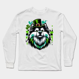 Finnish Lapphund in Leprechaun Hat for St Patrick's Day Long Sleeve T-Shirt